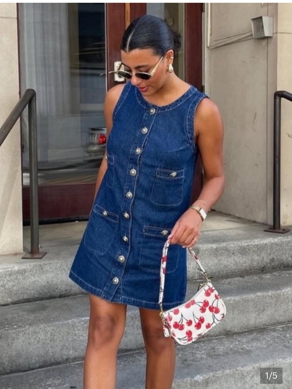 Reformation Tropez Denim Mini Dress Blue